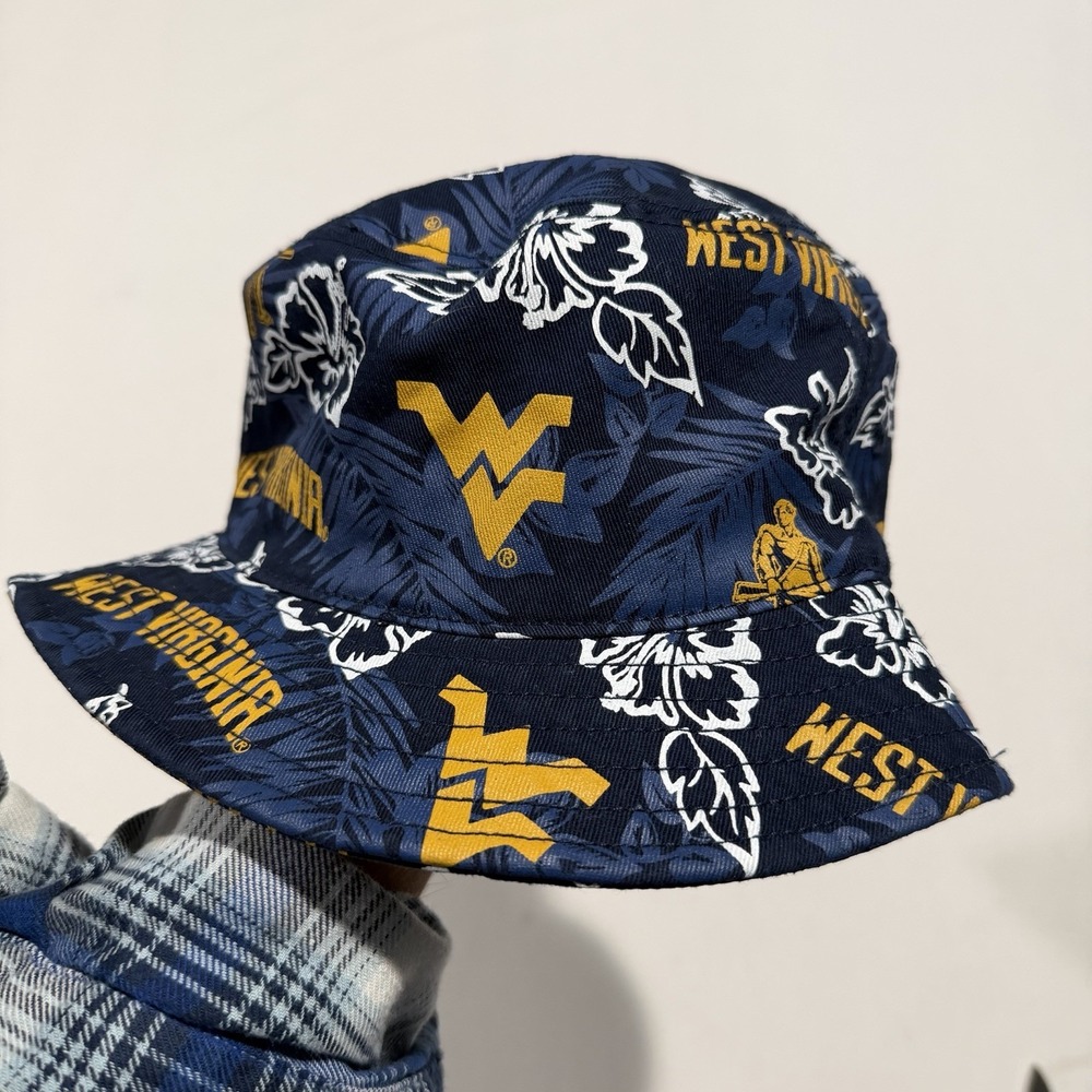 Reyn Spooner West Virginia Mountaineers Bucket Hat Mens L/XL WVU Floral NWOT